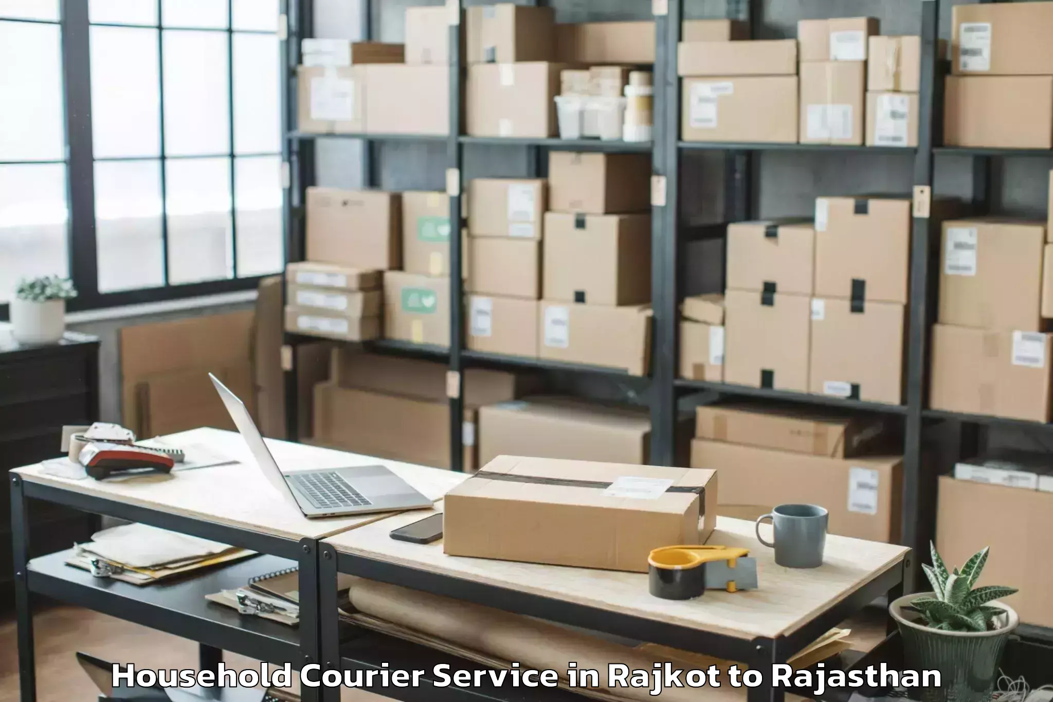 Top Rajkot to Niwai Household Courier Available